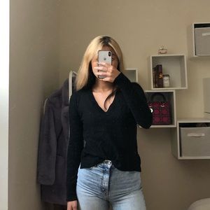 club monaco black v neck sweater